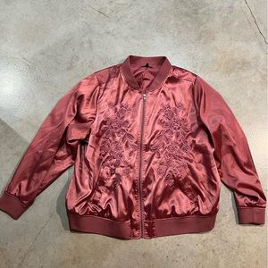 Size 4 satin Torrid rose colored and detailed bomber jacket